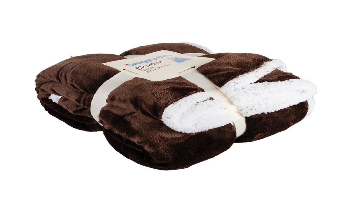 SMTE - Soft Sherpa Blanket King Size - 200 x 200cm - Brown, White