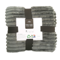 SMTE - Ribbed Flannel Fleece Throw - 180x200cm - Charcoal