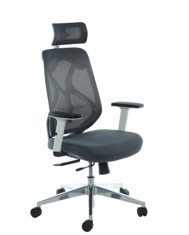 SMTE - Office Chairs - Ergonomic Executive Mesh with Headrest - Grey