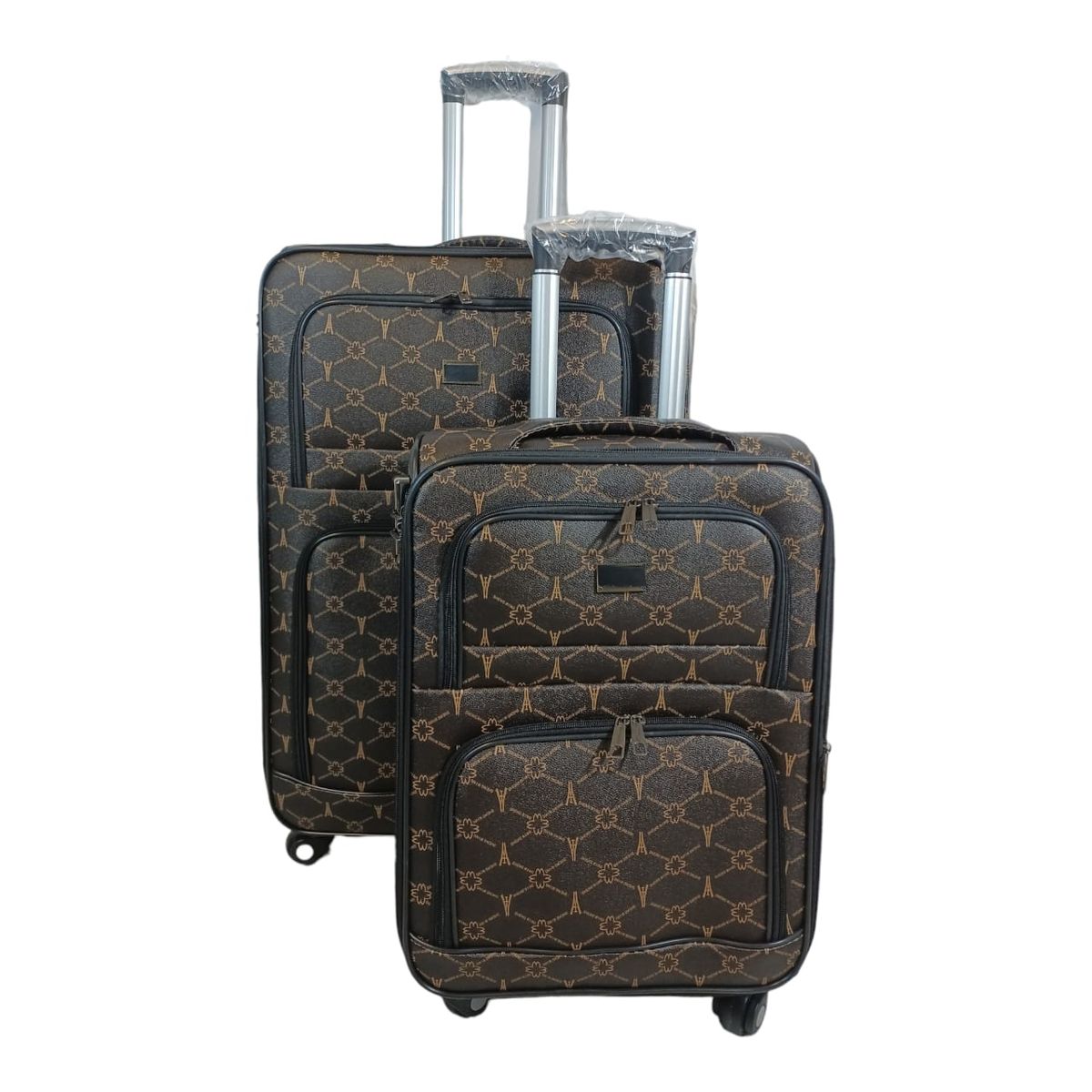 SMTE - Trolley 2 Piece Travel Luggage SpinnerBrown