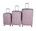 SMTE - 3Piece Rose Gold ABS HardShell Luggage Set with Spinner Wheels