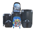 SMTE - 5Piece ABS Luggage Set with Avengers Kids Case and SchoolbagBlack