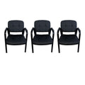 SMTE - Leather Office Chair set of 3Black