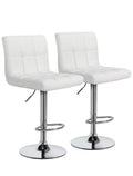 SMTE - Padded  Bar Stools/Kitchen Chairs  - Set Of 2 - White