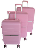 SMTE - MOOISTAR 3PCS Pink Polypropylene HardShell Luggage Set with 4Wheel Spinner