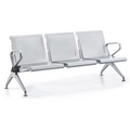 SMTE - Steel Chrome Heavy Duty 3 Seater Waiting Area Reception ChairsShiny Silver