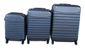 SMTE - Dark Grey 3Piece ABS Luggage Set with Spinner Wheels Small, Medium& Large