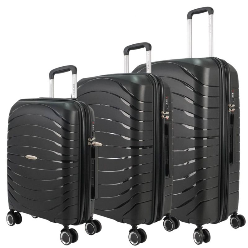 SMTE - 3 Piece High Quality Hard Shell Travel SuitcaseBlack