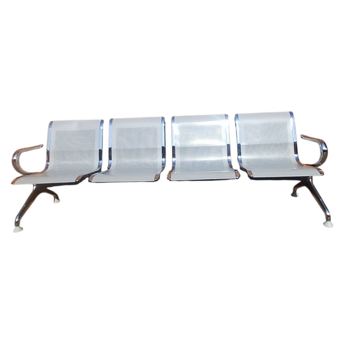 SMTE - Silver and black 4Seater Bench ChairModel SBL04