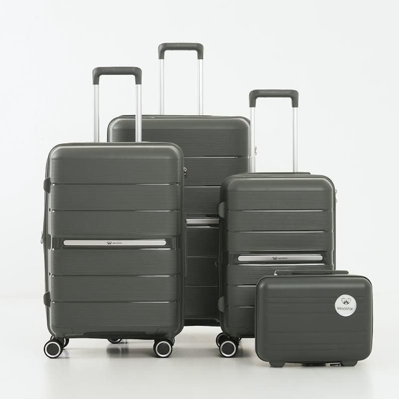 SMTE - Super Hard Shell Unbreakable Travel Luggage 4Pieces Suitcase SetGrey