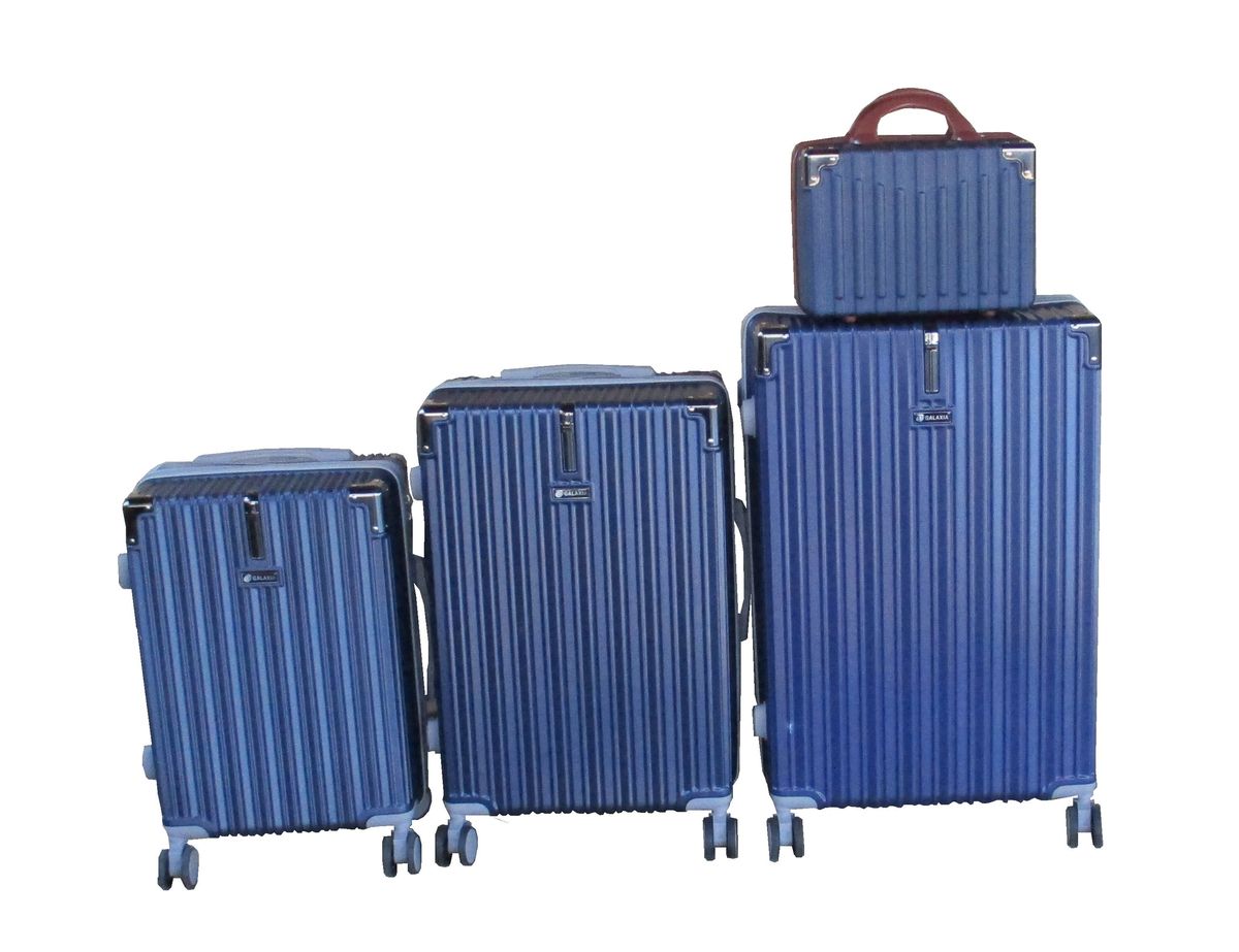 SMTE - Navy 4Piece ABS Hardside Luggage Set