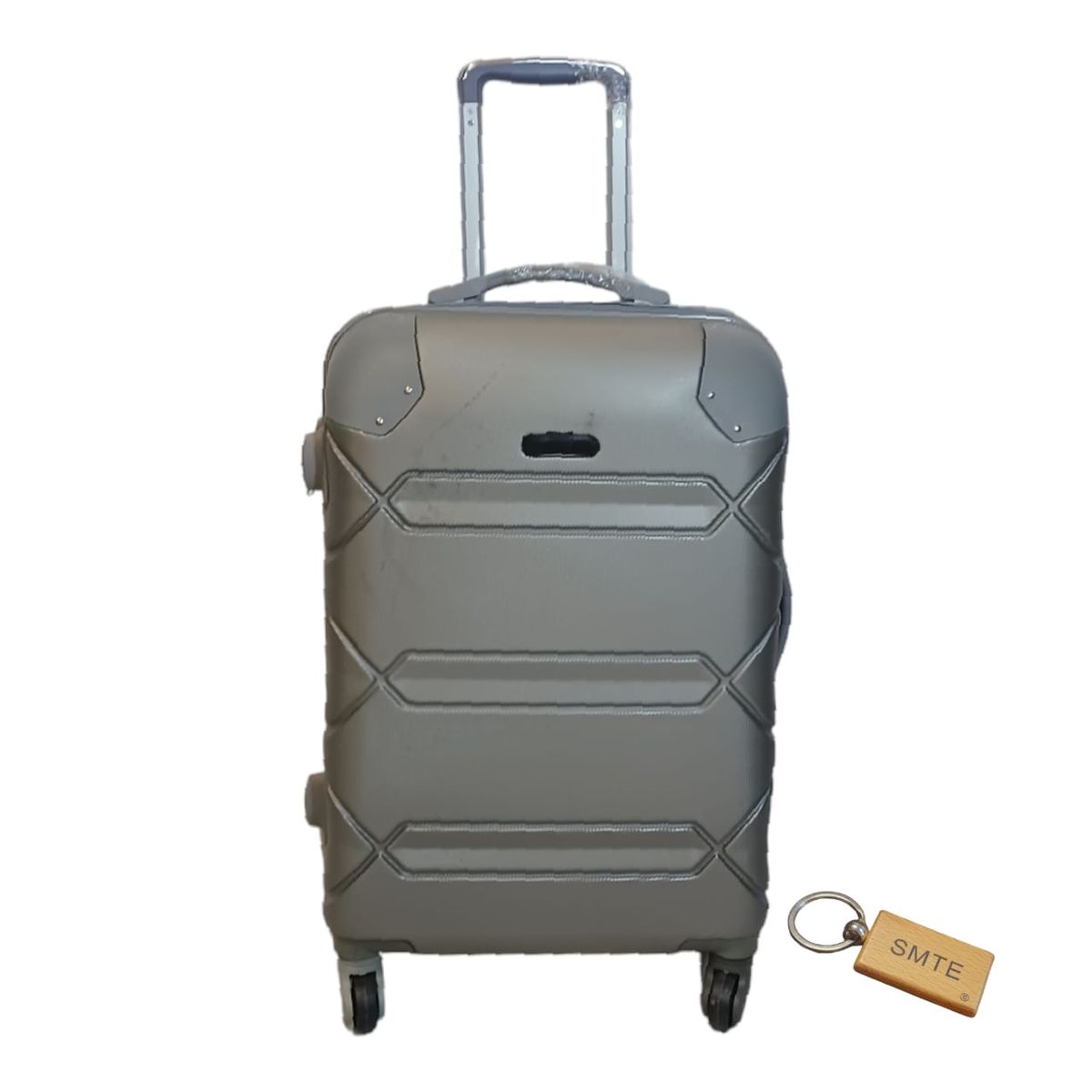 SMTE - Durable Elegance: Smart and Stylish Travel ABS Suitcase Large 75cm with  KeyringSilver