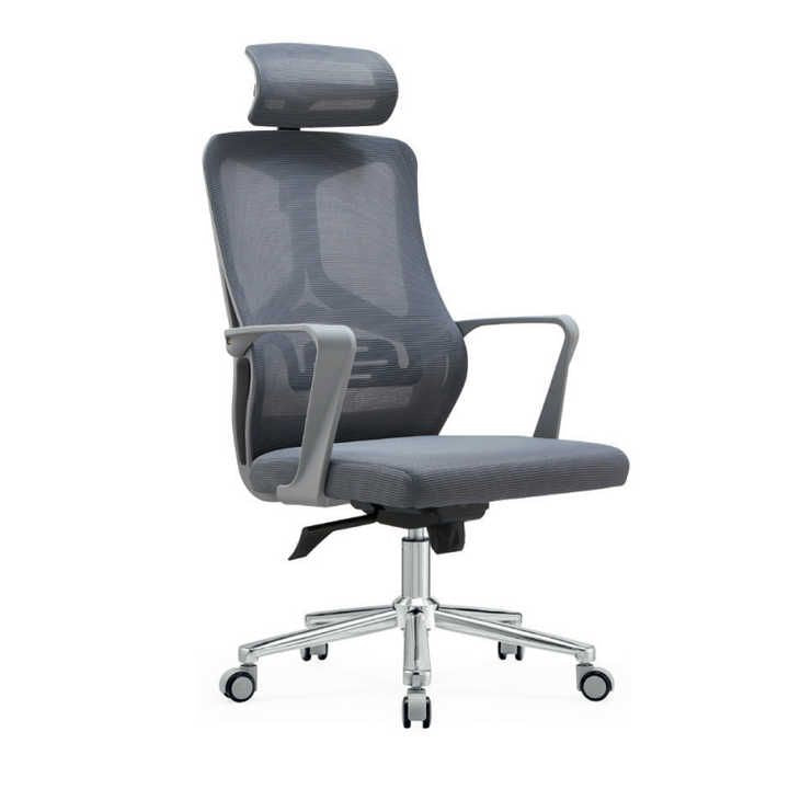 SMTE - Office Chairs - Mesh High Back Swivel with Headrest - Grey Colour