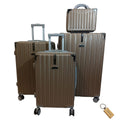 SMTE - Deluxe Travel Luggage SetGX4 and  Keyring4 PieceBrown