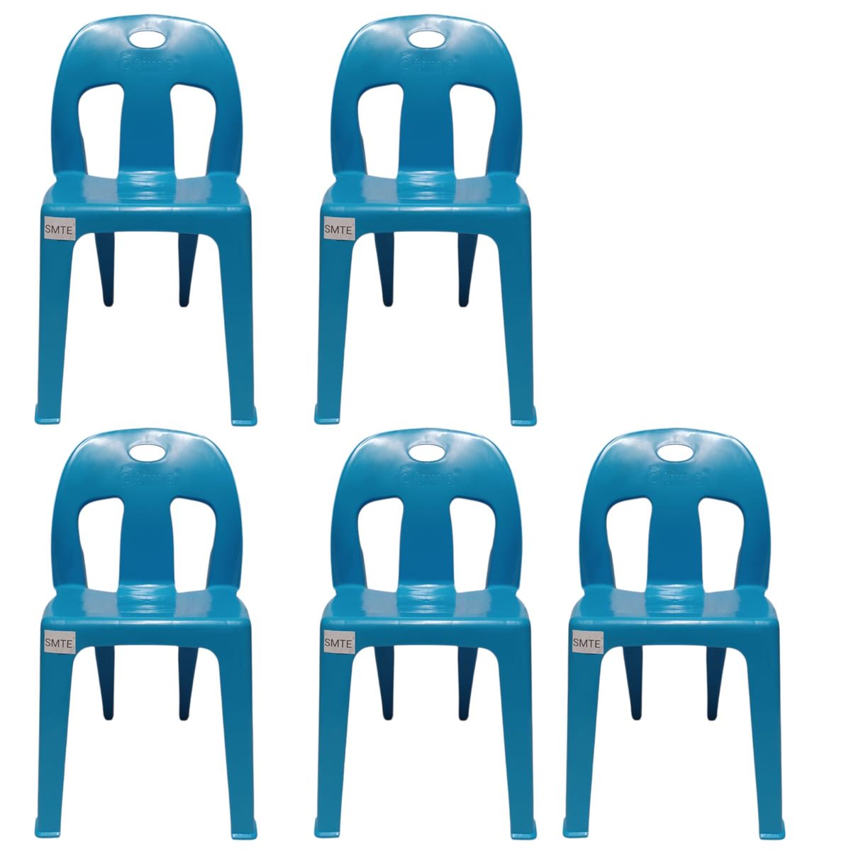 SMTE - Party Plastic Chair Set Of 5Blue