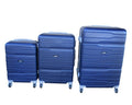SMTE - Durable Brand 3Piece ABS Hard Shell Luggage Set with Spinner Wheels