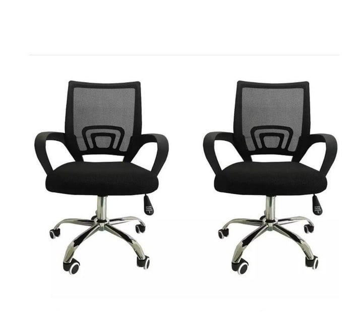 SMTE - Office chair with armrests and swivel function - Set of 2