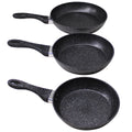 SMTE - Convertible Granite NonStick Fry Pan 3 Piece Set20, 24 and 28cmBlack