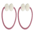 SMTE - 2 Set Curtain Magnetic Pearl Ties - Pink