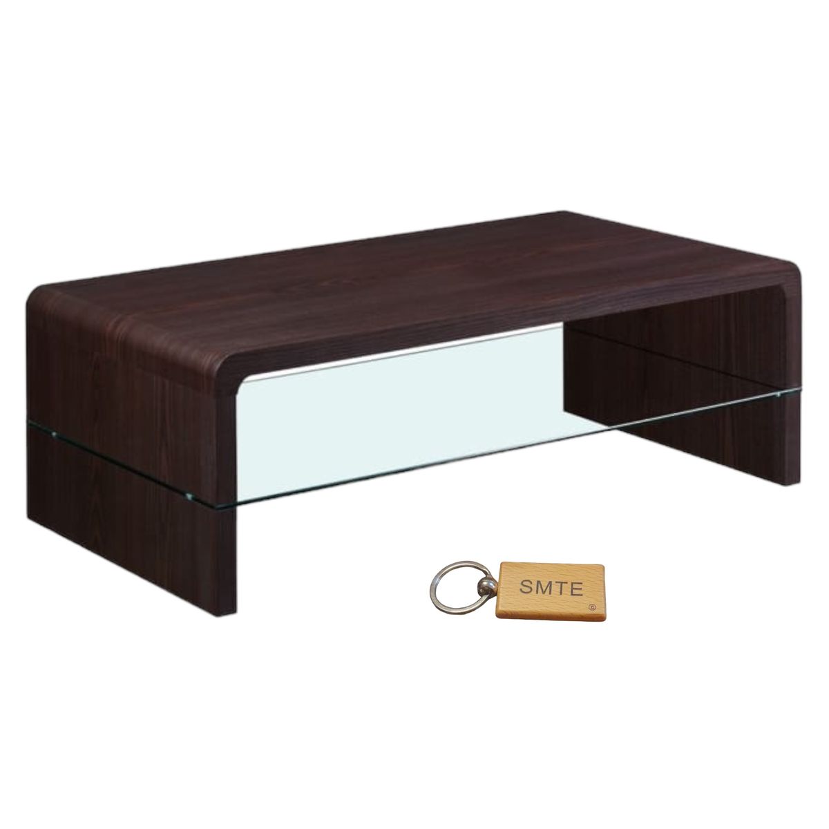 SMTE - Rich Espresso Dark Brown TV Stand + Keyring