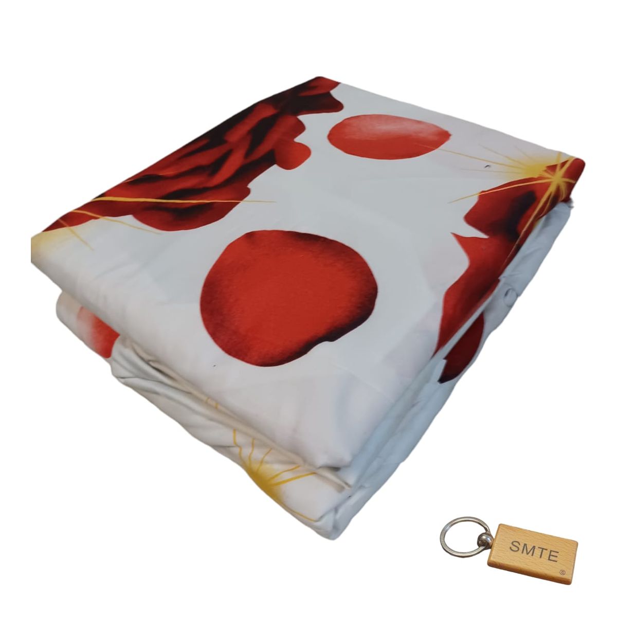 SMTE - Luxurious Microfiber Bed Sheets:150x189cm and  KeyringWhite Rose