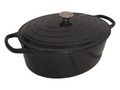 SMTE -  Oval Cast Iron Casserole - 43cm x 13Cm- Nectar -Black
