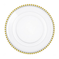 SMTE - Plastic Transparent Underplate With Gold Trim Pattern 25 Pieces