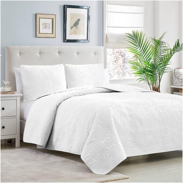 SMTE - Fashionable 5 Piece of Bedspreads / 5 Piece King - White