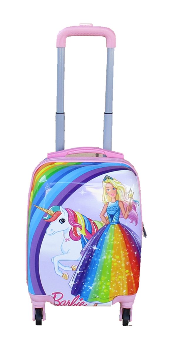 SMTE - Kiddies Cartoon Hand Luggage Kids School Bag Suitcase for Children - Barbie
