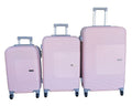 SMTE - Light Pink ABS 3Piece Luggage Set Durable Stylish 360 Spinner Wheels