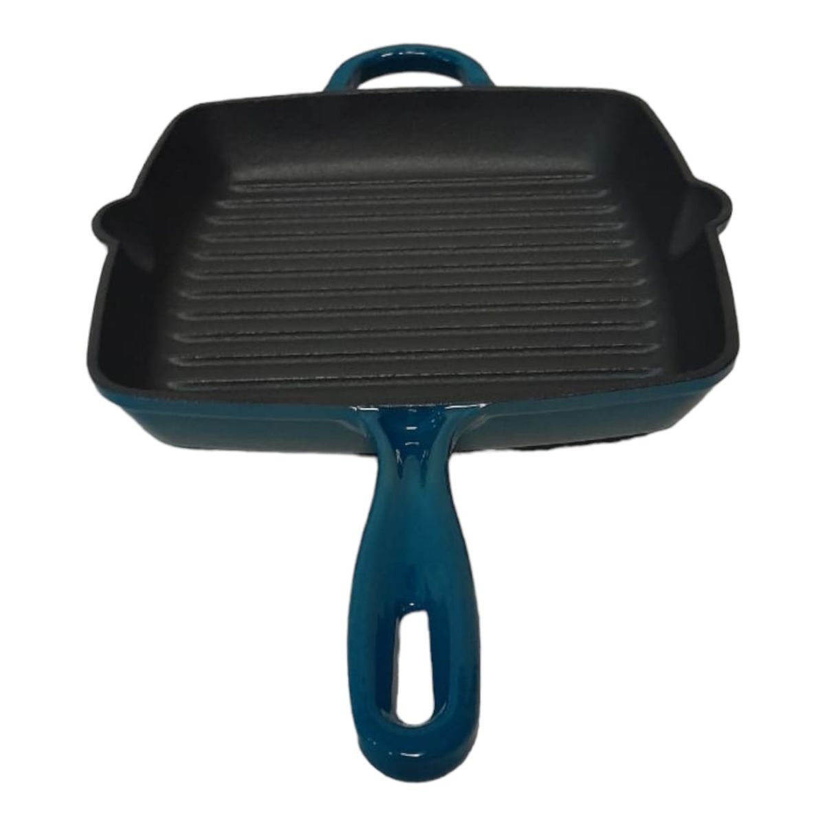 SMTE - Stunning Cast-iron Grill Pan - Turquoise