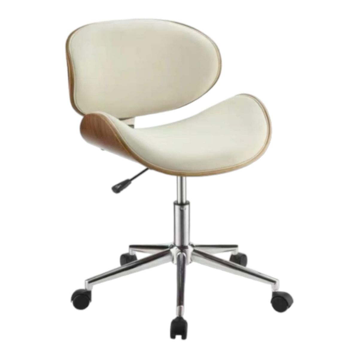 SMTE - Bar Stools with Arms and Chrome BaseWhite