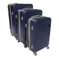 SMTE - Acesa - Quality 3 Piece Hard Outer Shell Z-Type Travel Luggage Suitcase Set - Navy