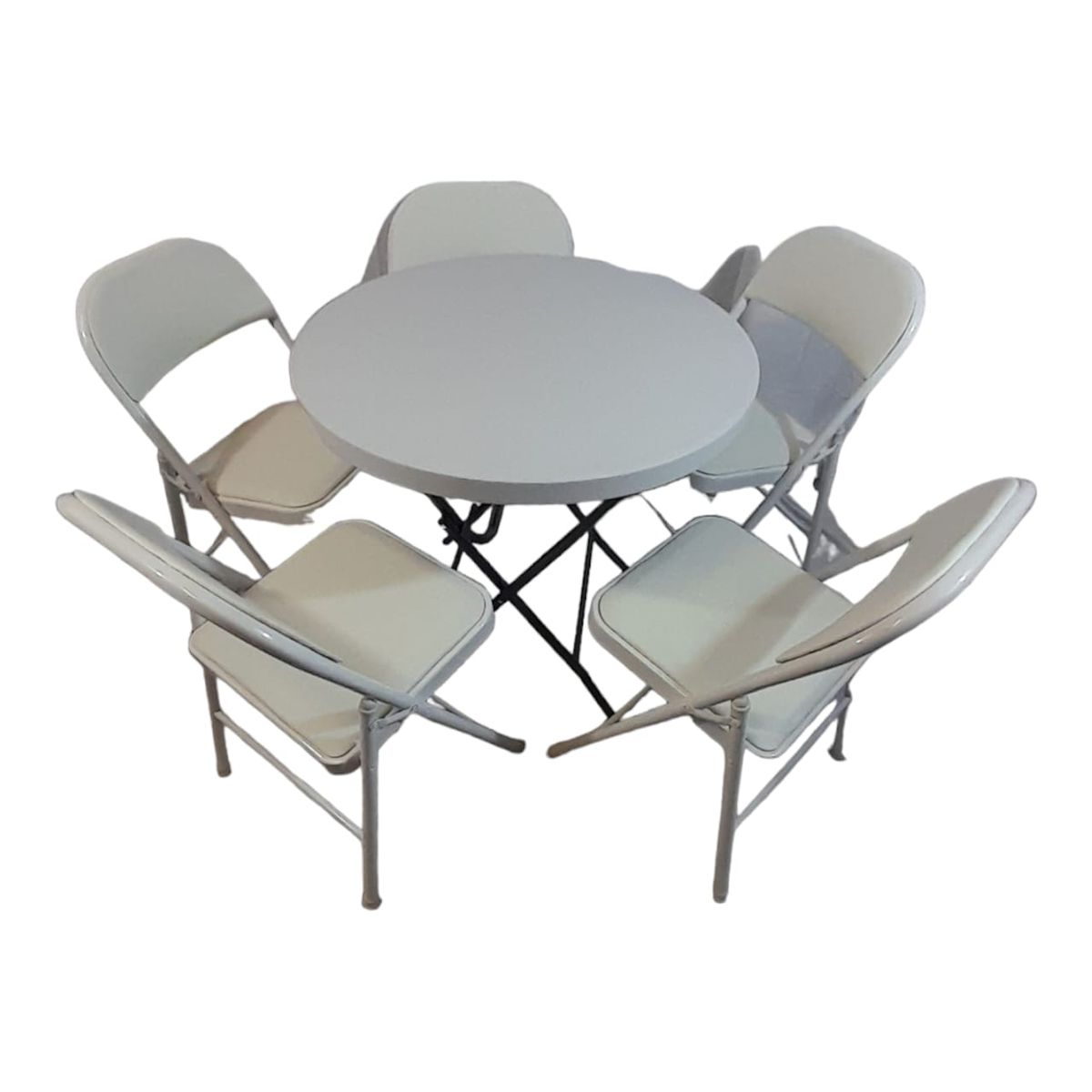 SMTE - 5 Folding Padded Chair Outdoor Dining Table ComboTp2