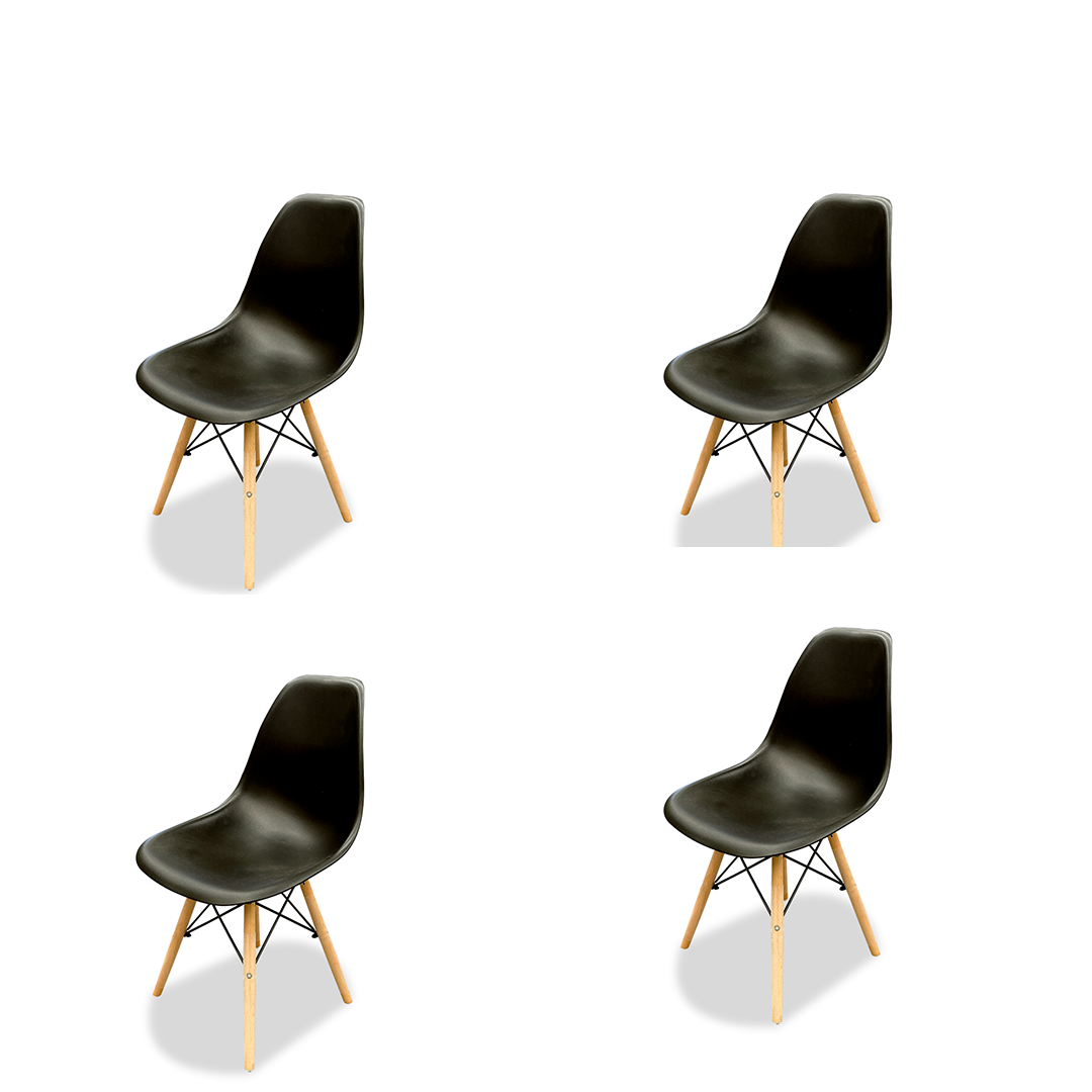 SMTE - Luna Kitchen & Dining Chairs - 4x Chairs - Midnight Black