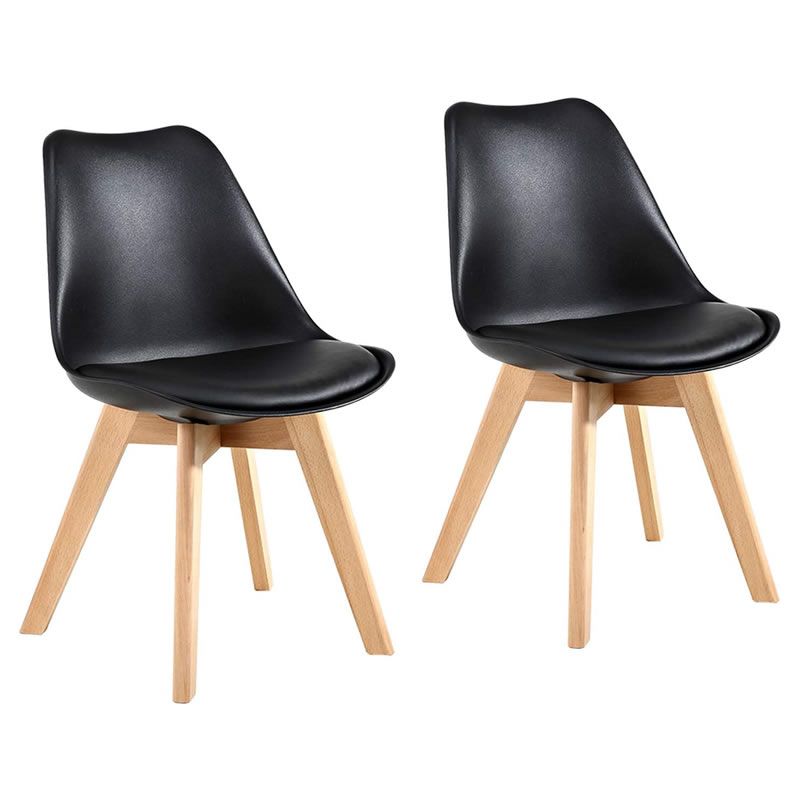 SMTE - Set of 2 Padded Seat Modern Dining Chair