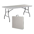SMTE - 1.8 Meter Portable Folding Trestle Table - White - 2 Pack