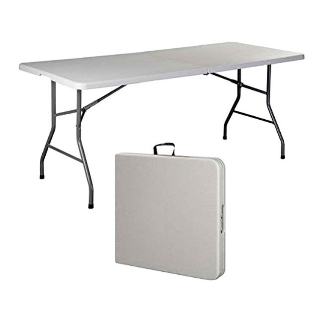 SMTE - 1.8 Meter Portable Folding Trestle Table - White - 2 Pack