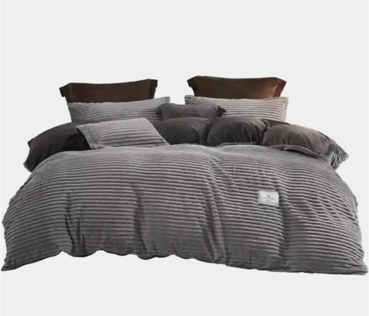 SMTE - Dream World Striped Duvet Cover Set - Grey