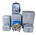 SMTE - Silver Luggage Set with Avengers Kids Case & Military Tank Design Backpack