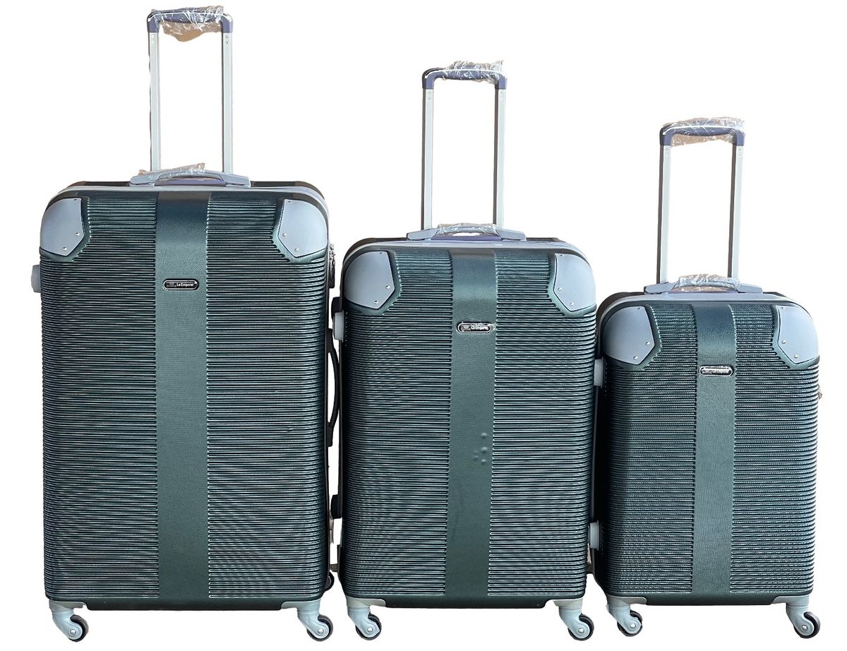 SMTE - Le Emporer3 Piece Luggage SetLight Weight SuitcaseDark Green