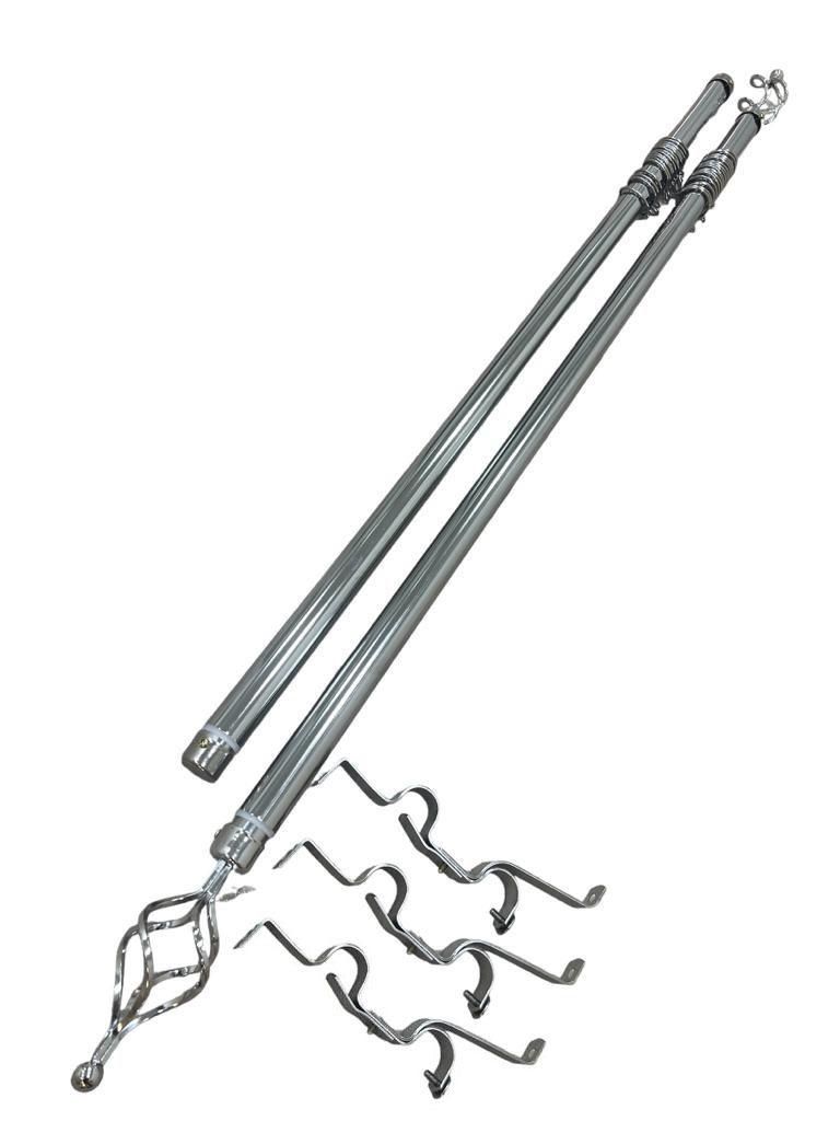SMTE - Expandable Curtain Double Rod with Twisted Cage Finial - 4m