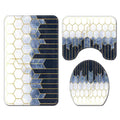 SMTE - Stunning 3 Piece Anti-Slip Soft Foam Bathroom Set - Navy
