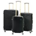 SMTE - 3Piece Black HardSided Luggage SetDurable ABS with Spinner Wheels