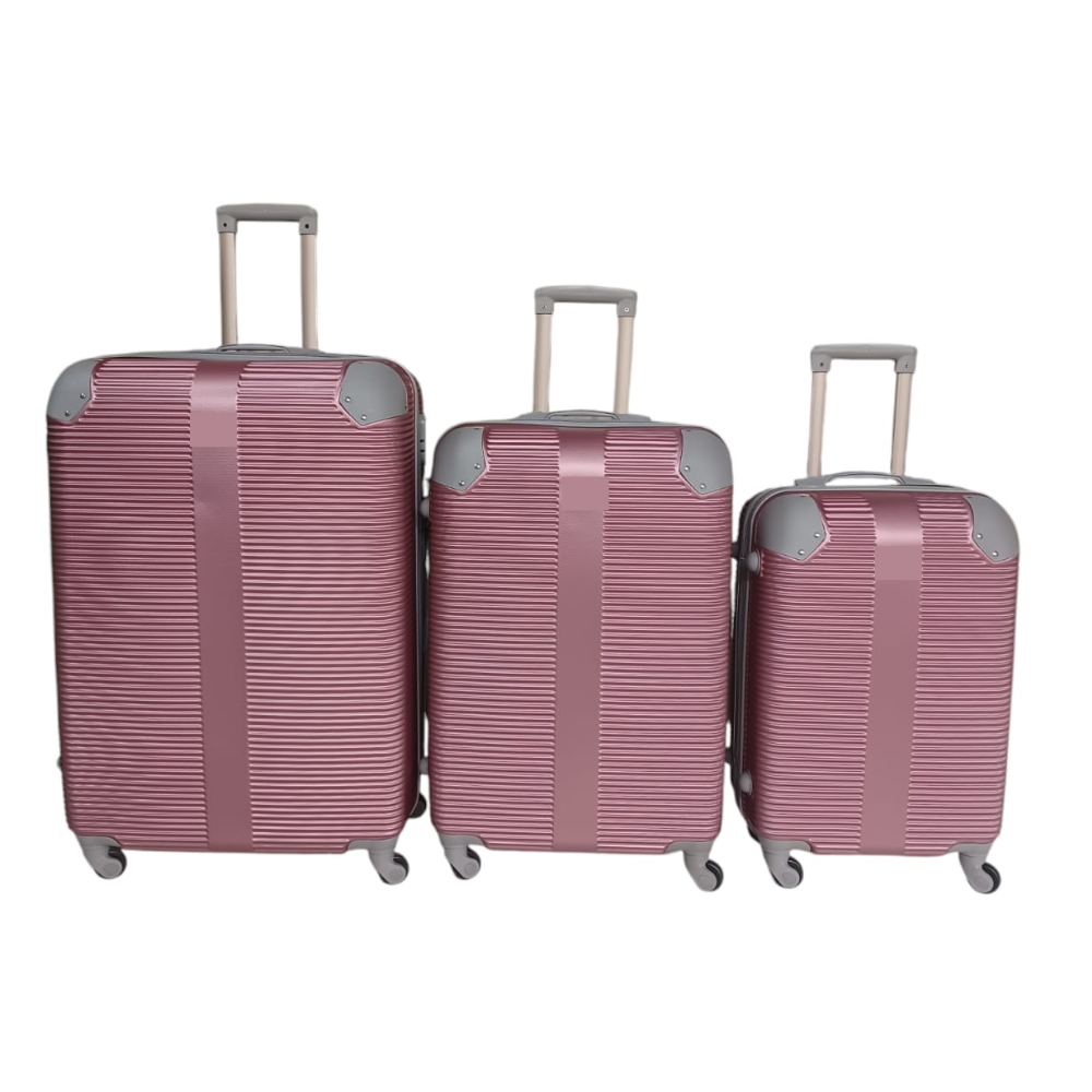SMTE -  3Piece Hard Shell Suitcase SetPink