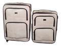 SMTE - IYWA Professional Luggage Set of 2 Leather Travel Suitcase Set - White
