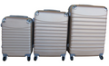 SMTE - ABS Trolley Luggage Set with 360 Spinner Wheels3 PieceGold/Grey