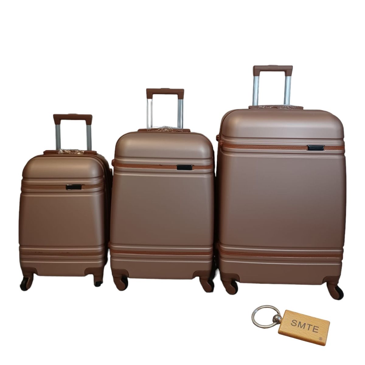 SMTE - 3 Piece Premium Bullet Luggage CollectionRose gold