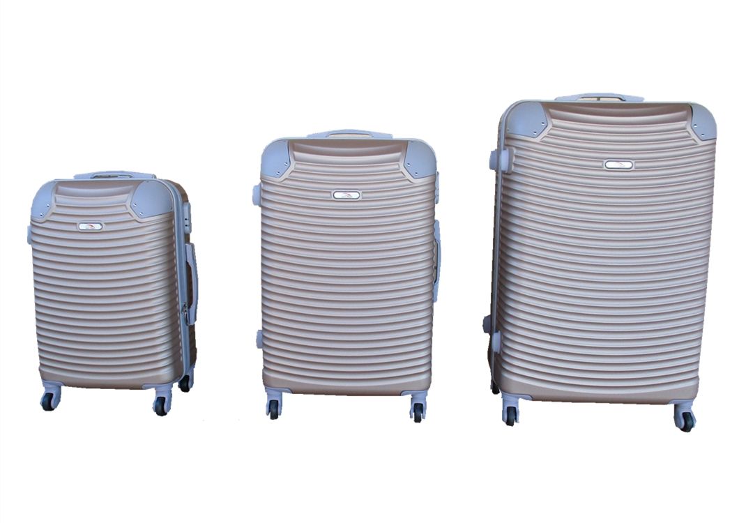 SMTE - 3 Piece Hard Outer Shell Lightweight Luggage Set - Gold