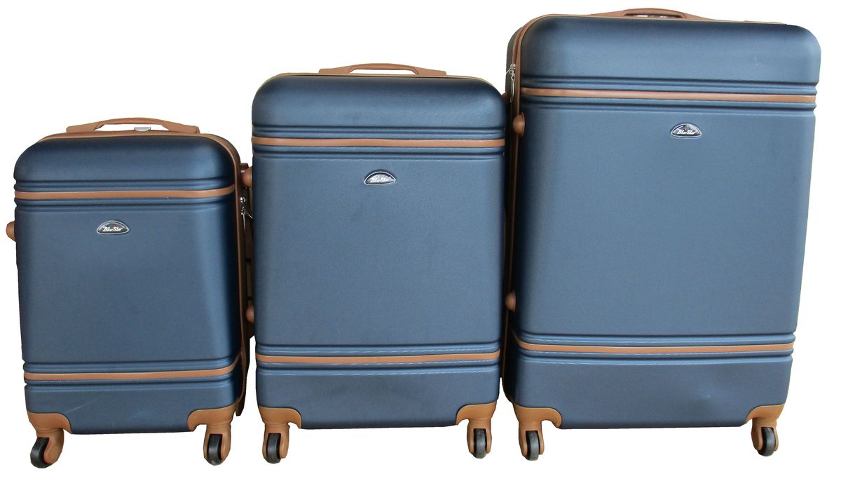 SMTE - 3 Piece Nexco Travel Luggage Bag Set - Dark Blue